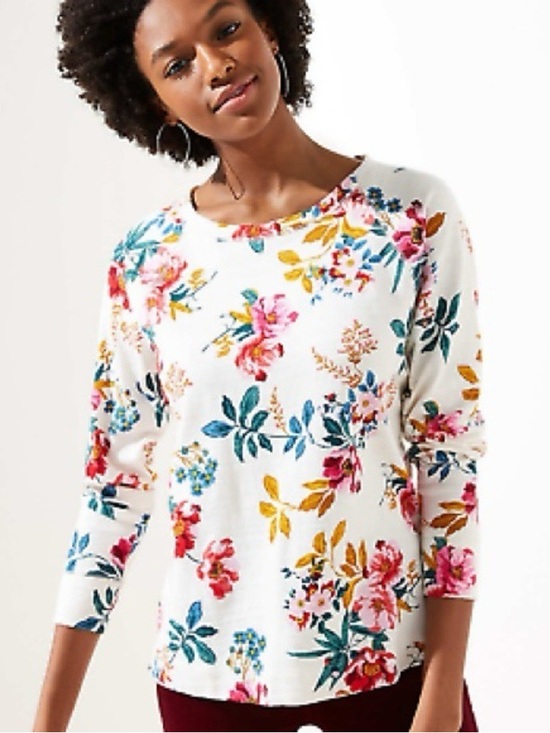 The Pioneer Woman Tops - Loft floral Crewneck Raglan Sleeve Sweatshirt Medium